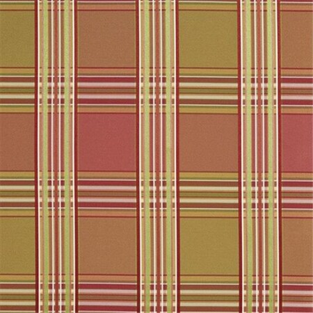Designer Fabrics Designer Fabrics U0220B 54 in. Wide Pink; Peach And Green Shiny Stripes Plaid Silk Satin Upholstery Fabric U0220B